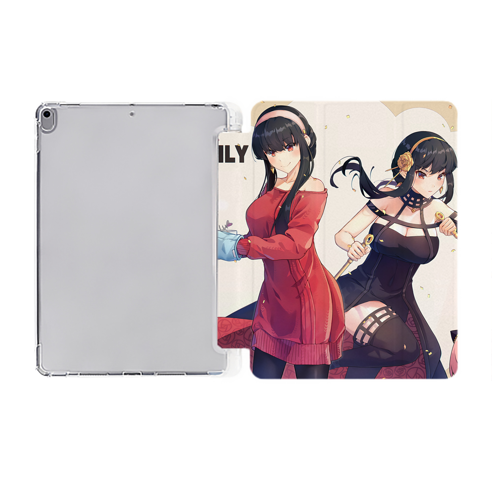 （画像用） SPY×FAMILY间谍家家酒 IPad ケース ペン収納付き 三つ折りスタンド PUレザー×シリコン 対応機種9.5/10.5/10.9インチ